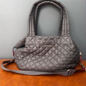 MZ Wallace Quilted Charcoal Crossbody Bag